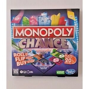 Monopoly Chance Board Game Roll Flip Buy Dealing Property Game 20 Mins Ages 8+